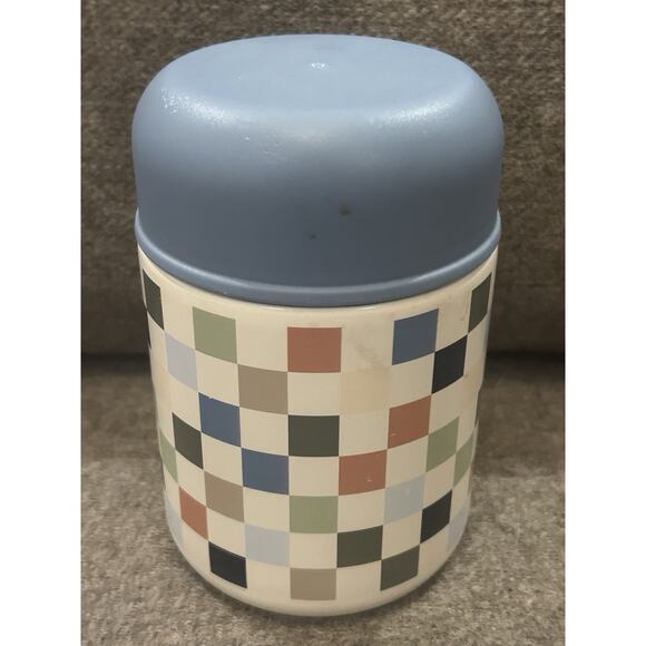 Pillowfort Kids 10 oz Checkered Stainless Steel Food Jar with Spoon - Picture 4 of 8